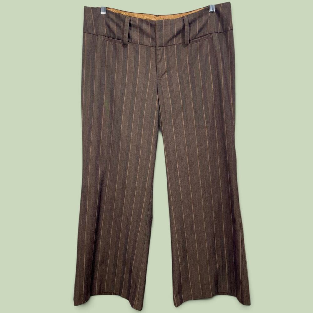 Y2K Xhilaration Brown Pinstripe Straight-Leg Dress Pant High-Rise 38" Waist